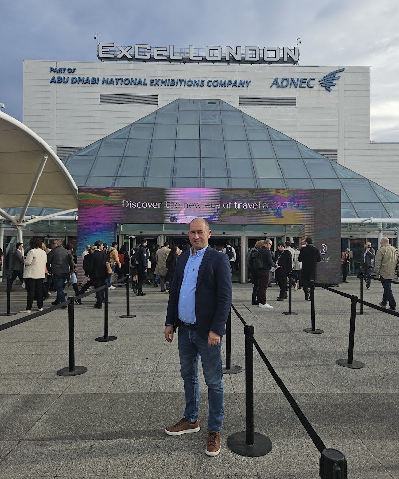 Nick from Hubert Holidays at World Travel Market, ExCeL London